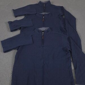 LOT OF 3 Mizzen+Main Sweater Mens Medium Navy Stanton Pullover Cotton Modal Zip